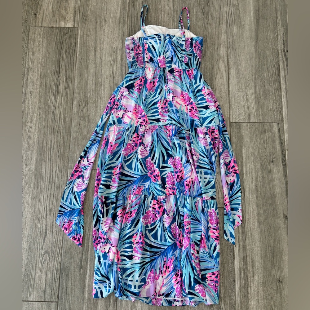 Lilly Pulitzer Aviana Maxi Dress, Mr. Peacock Blue - Tweet Hearts, Size 4, NWT - Picture 3 of 5